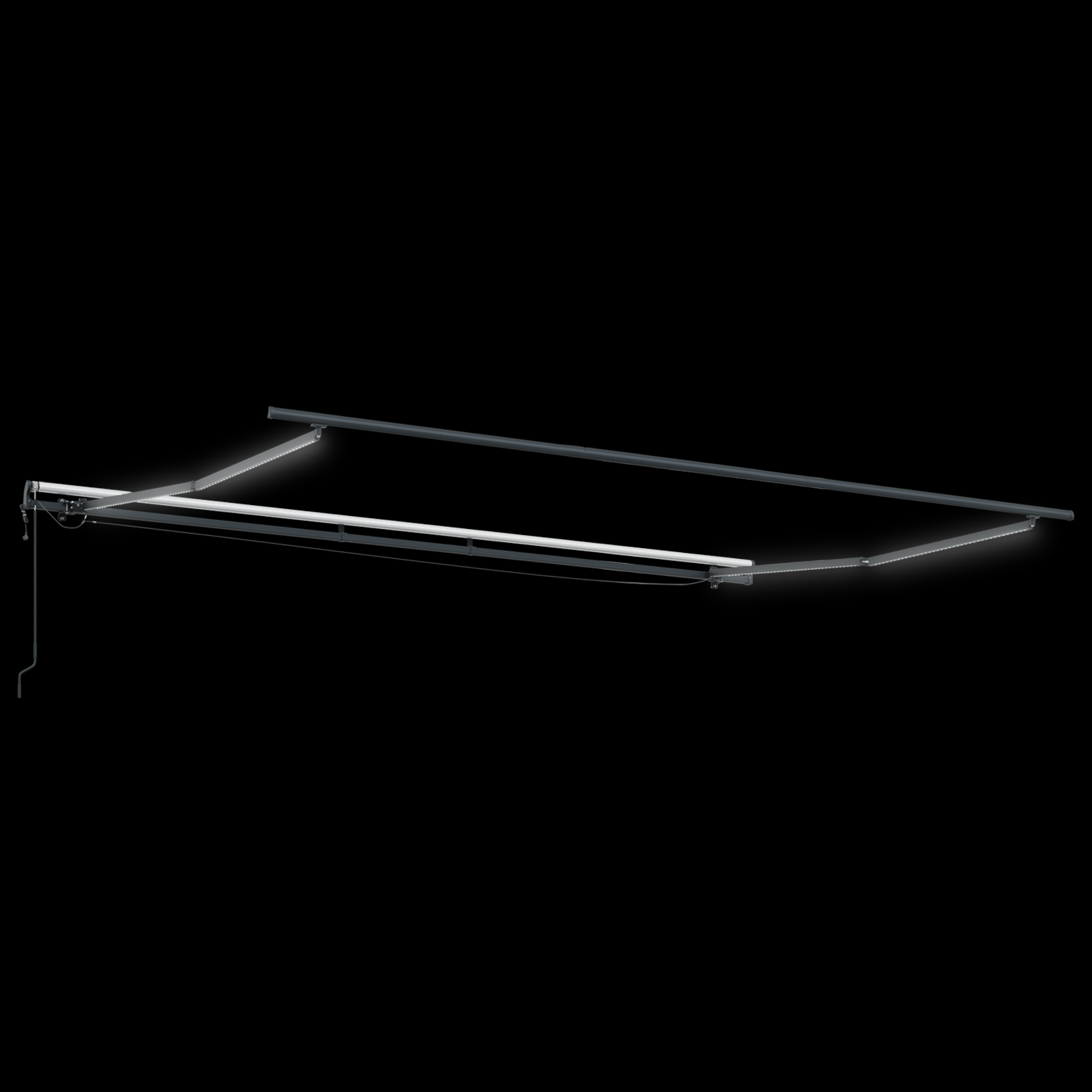 Automatikus behúzható napernyő led multiszínű csíkkal 450x300 cm