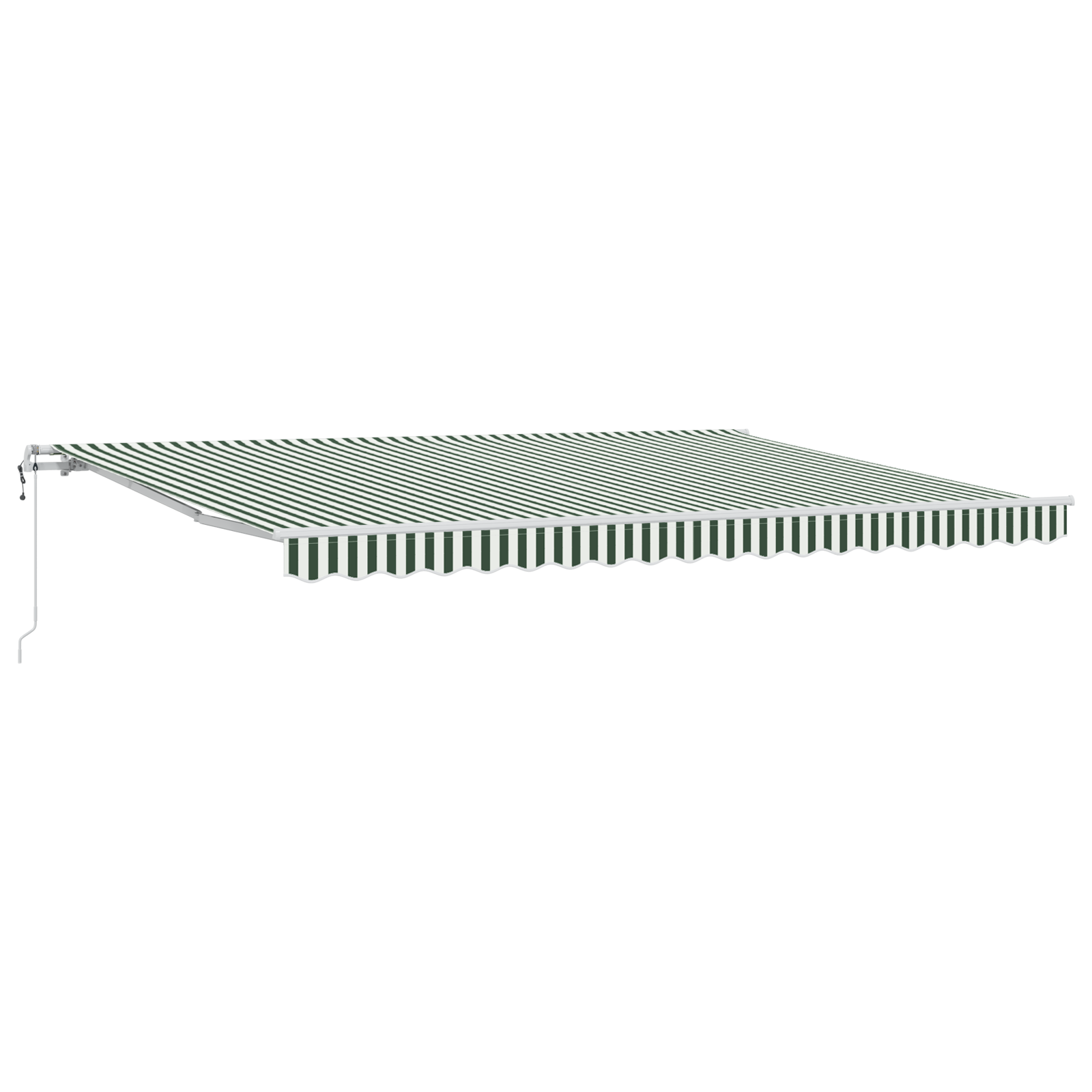 Automatikus behúzható napellenző zöld és fehér 450x350 cm, napellenző csere anyag 4.5x3.5 m kerethez zöld és fehér