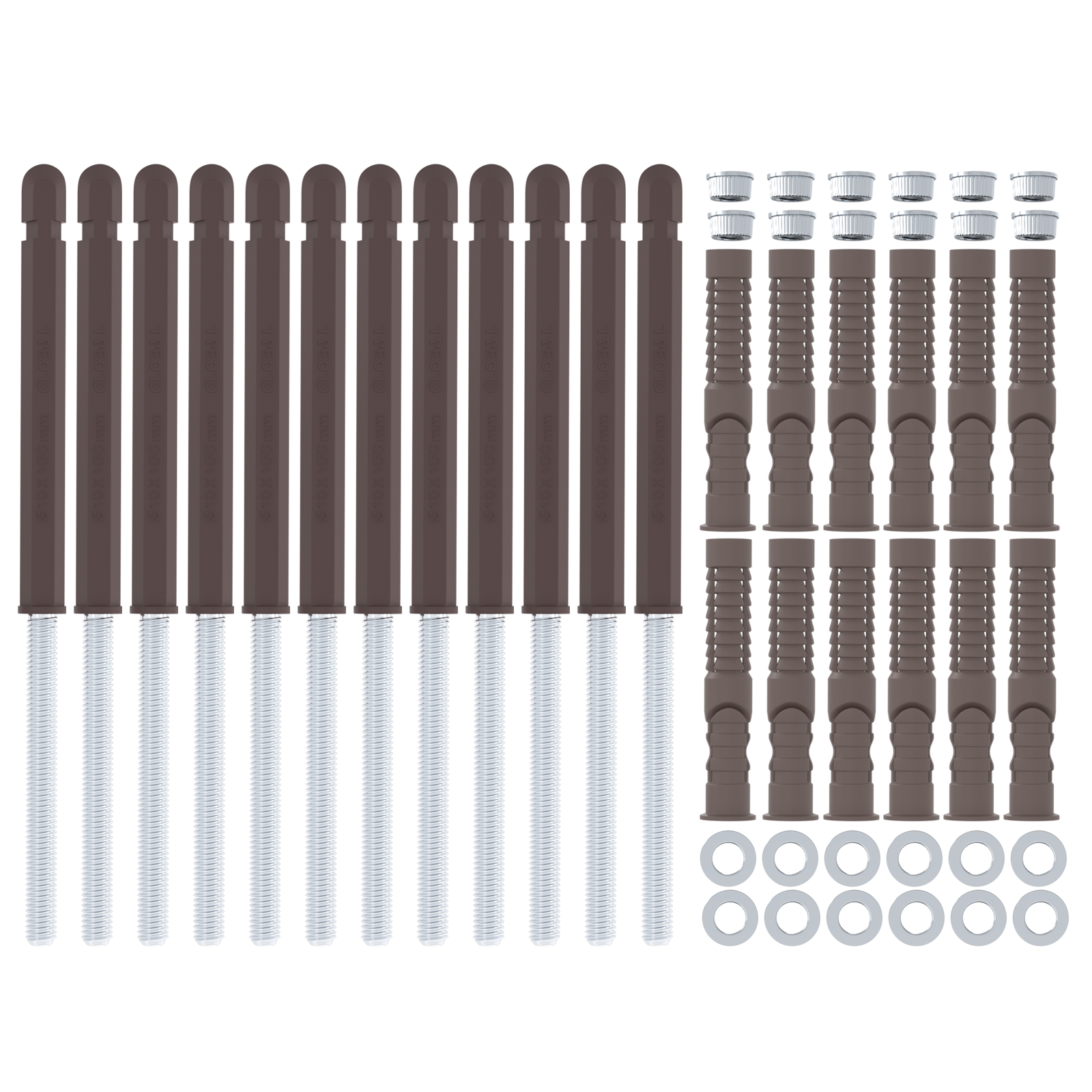 Lebegő polc konzolok 12 pcs barna ø10 x 170 mm acél