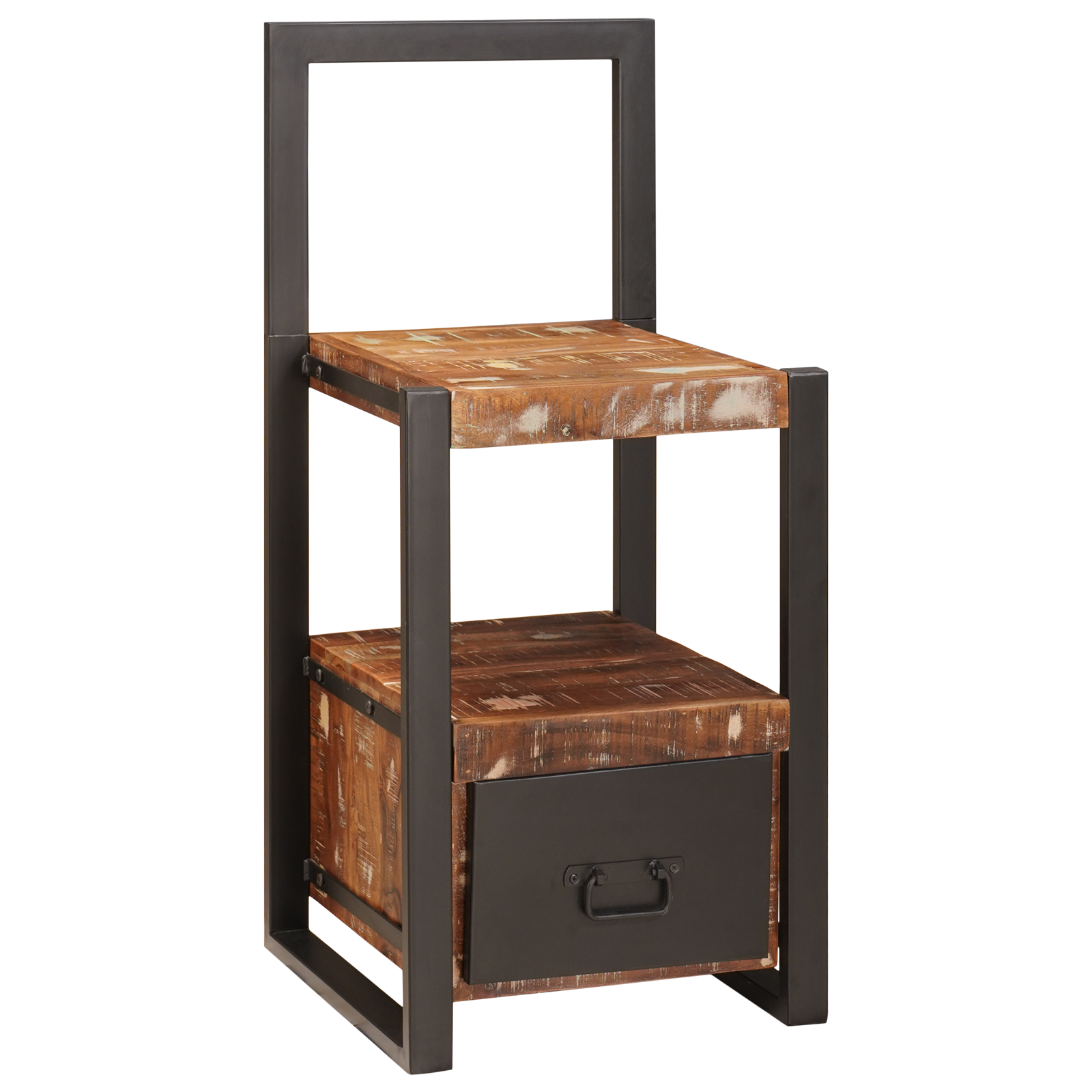 Valet állvány többszínű 40x40x90 cm szilárd fa újrahasznosított