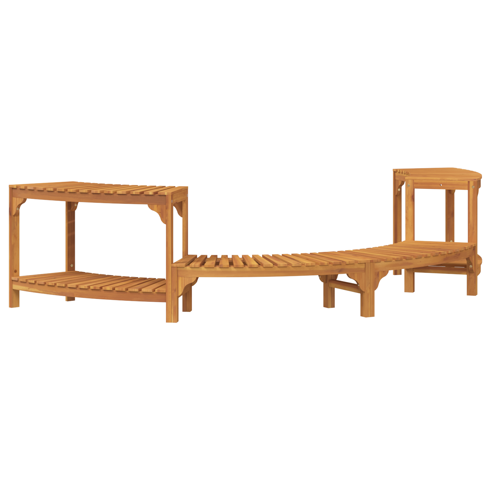 Jakuzzi környezet félig kerek 252x111.5x55.5 cm tömör akácfa