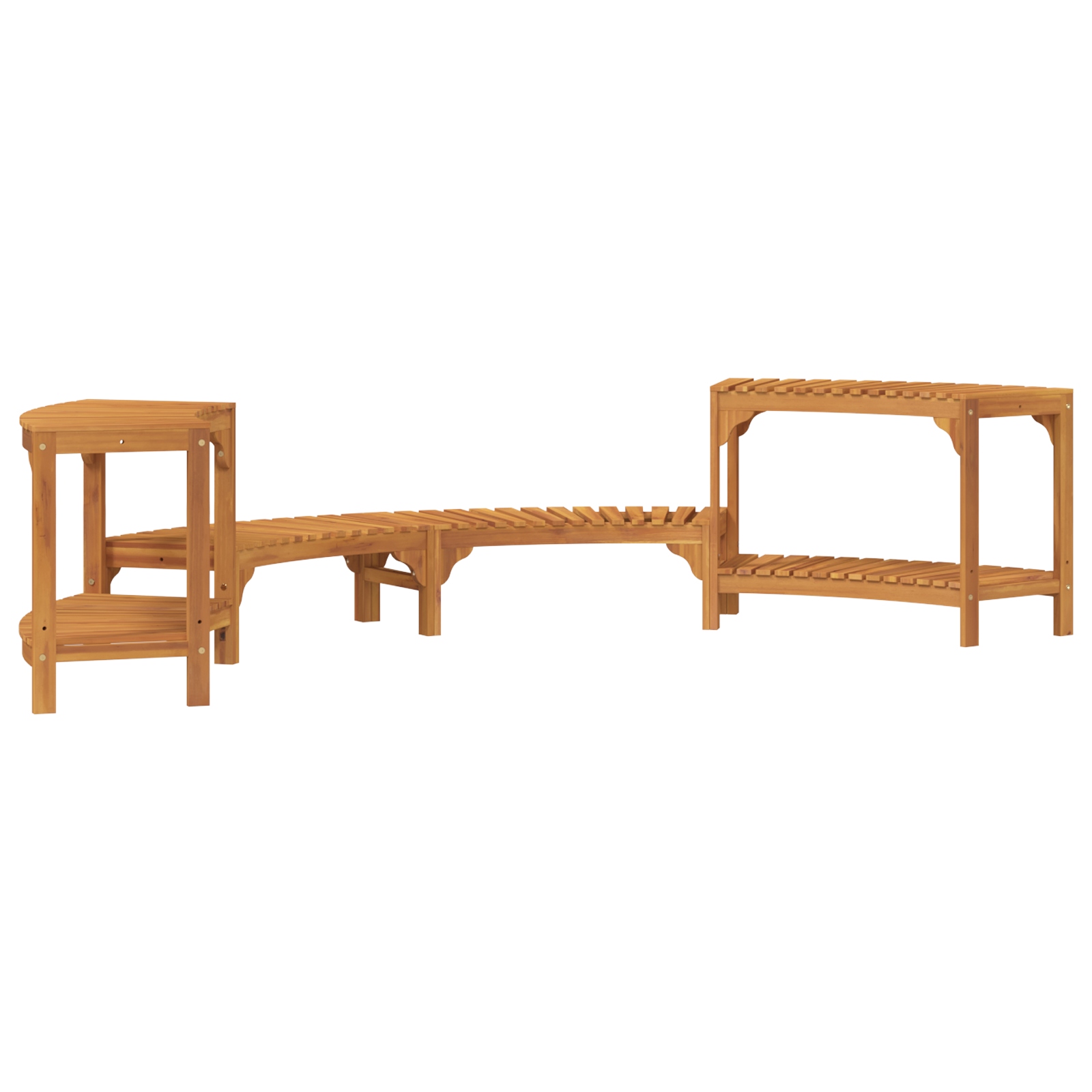 Jakuzzi környezet félig kerek 252x111.5x55.5 cm tömör akácfa