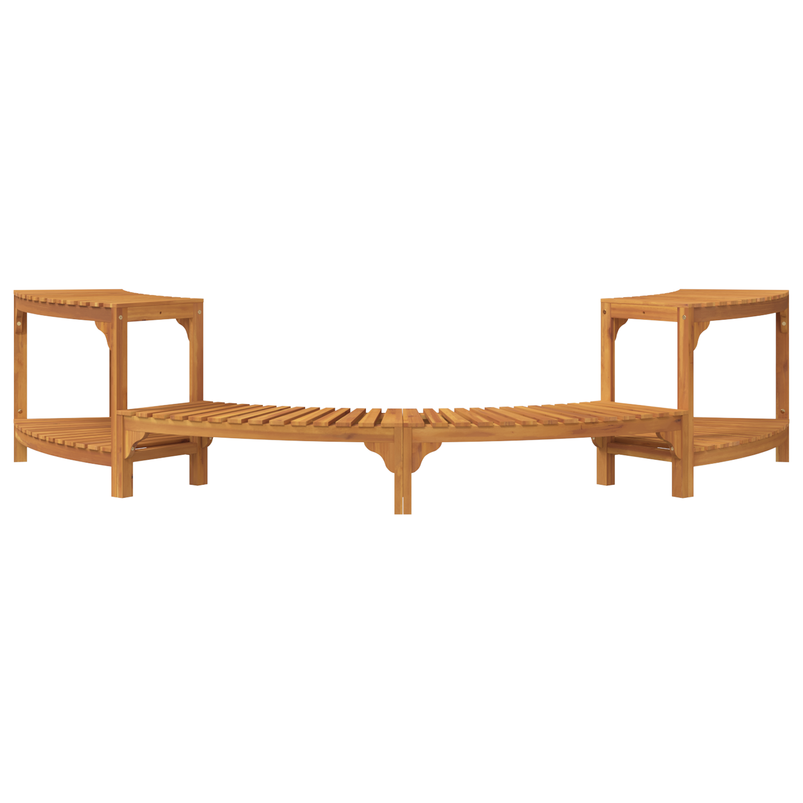 Jakuzzi környezet félig kerek 252x111.5x55.5 cm tömör akácfa