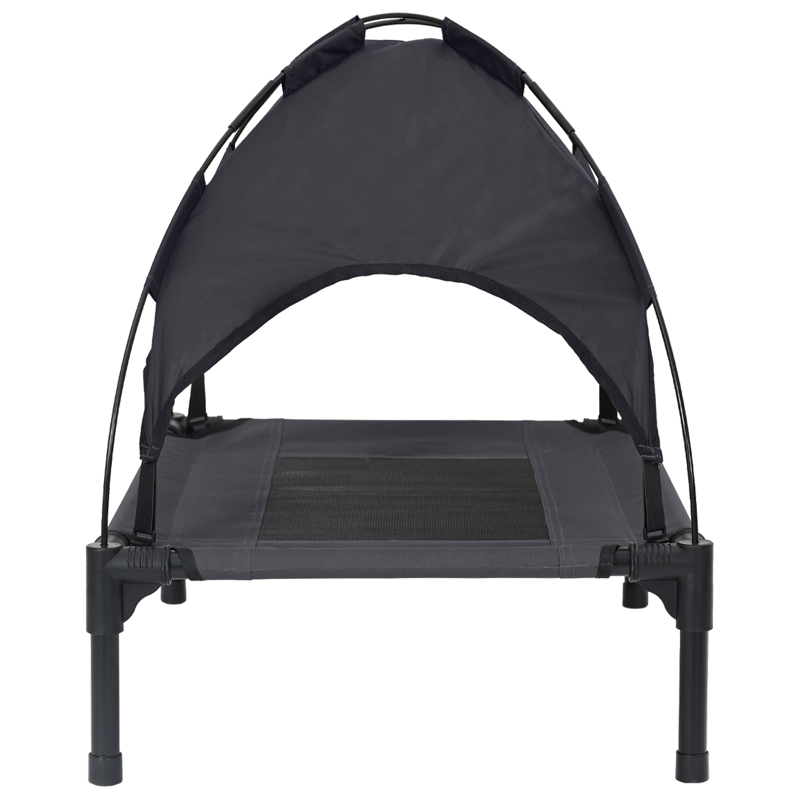 Emelt kutyaágy levehető tetővel fekete s fém