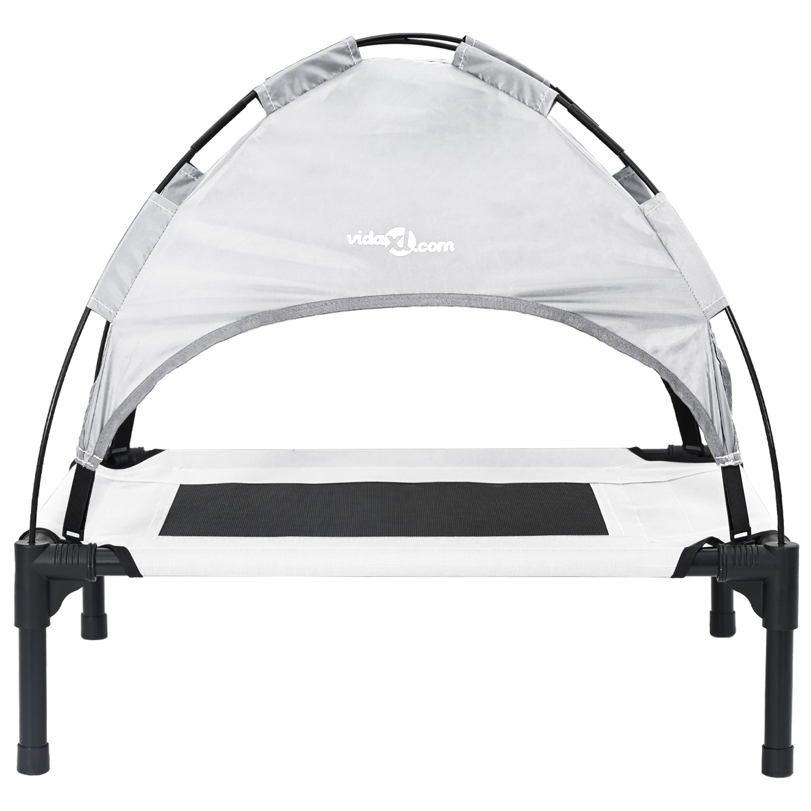 Emelt kutyafekhely levehető tetővel ezüst szürke m acél