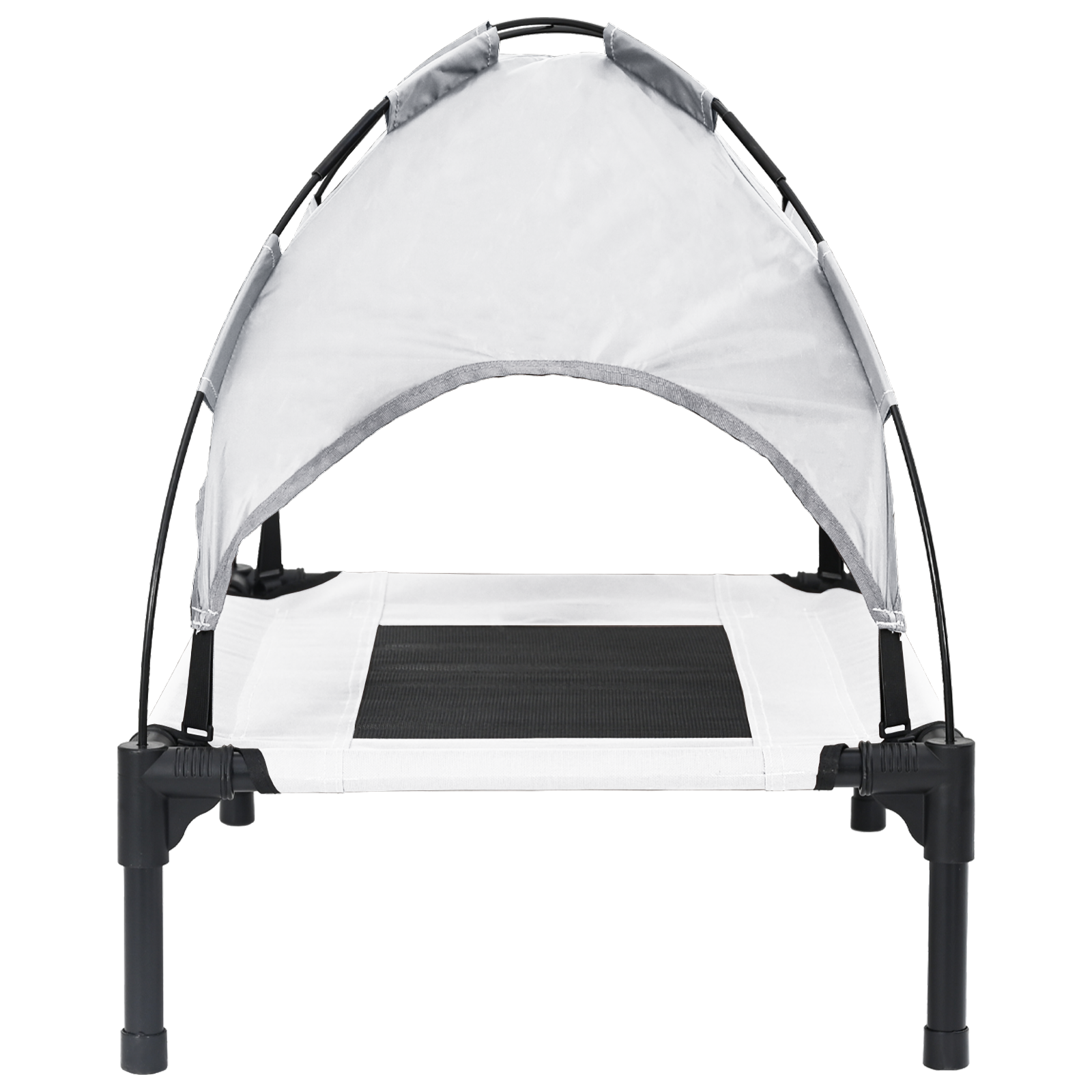 Emelt kutyafekhely levehető tetővel ezüst szürke m acél