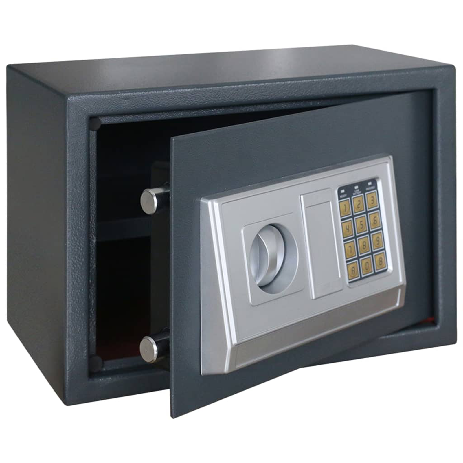 Elektronikus digitális széf polccal sötétszürke 35 x 25 x 25 cm acél Elektronikus digitális széf polccal sötétszürke 35 x 25 x 25 cm acél