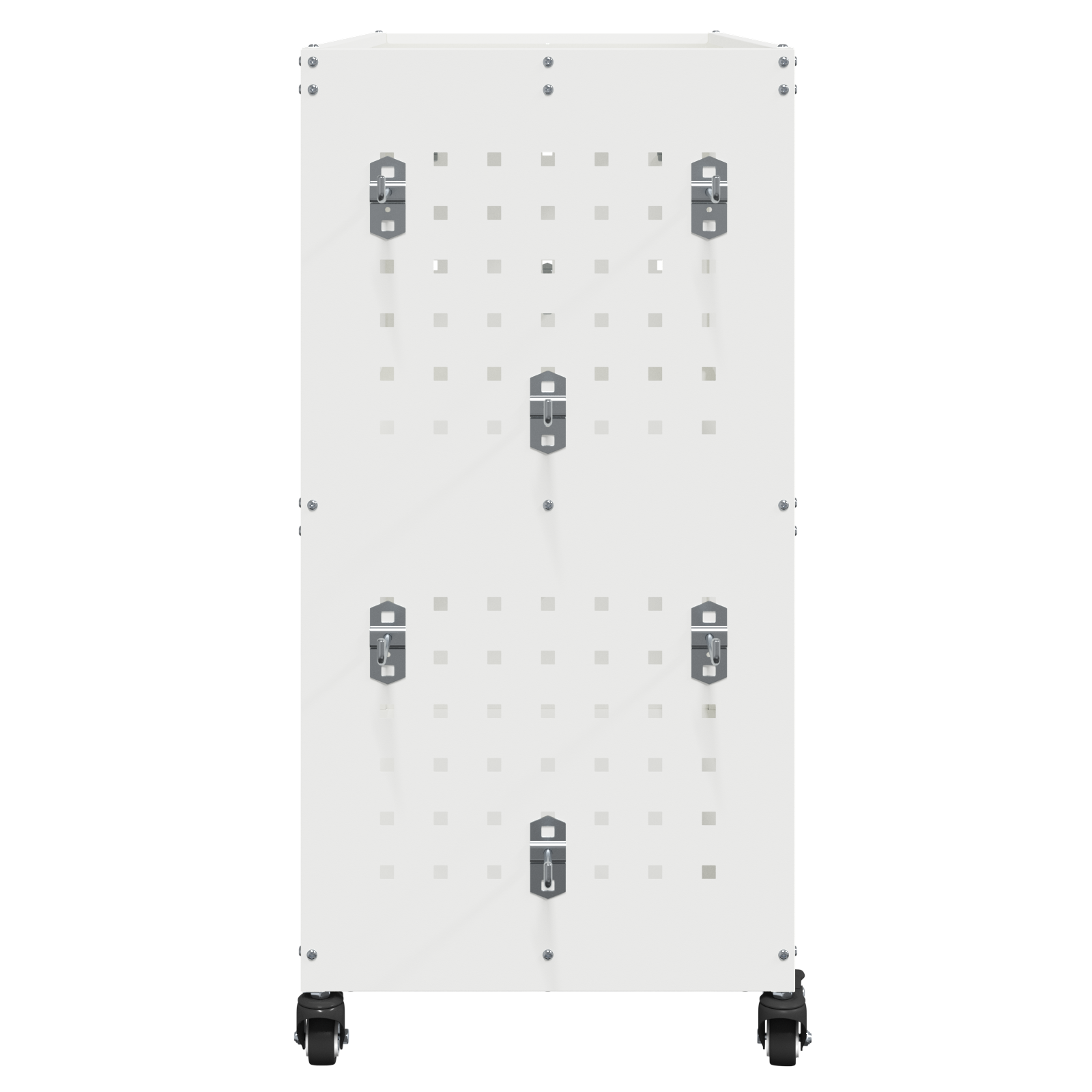 Eszköz kocsi polcokkal kerékkel tárolóval fehér 75 x 35 x 73 cm porszórt acél