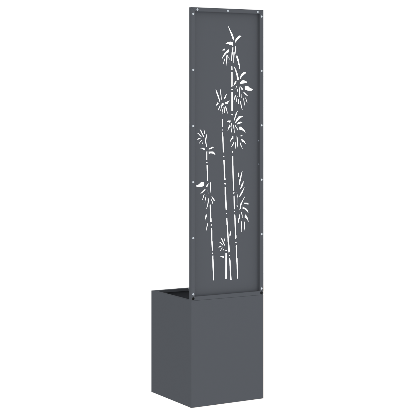 Kerti cserepes növény tartó dekoratív panellel antracit