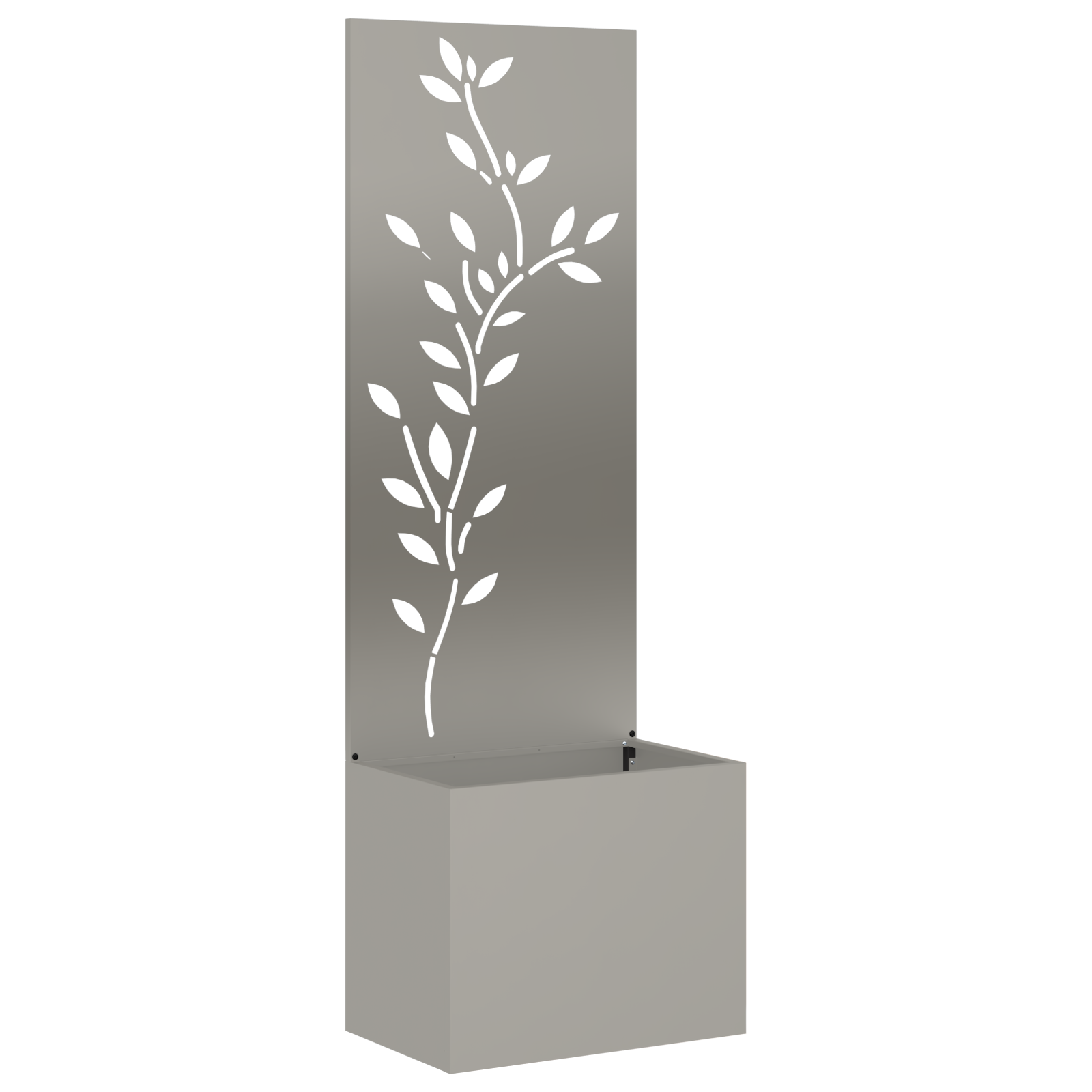 Kerti cserepes növény tartó dekoratív panellel rozsdás