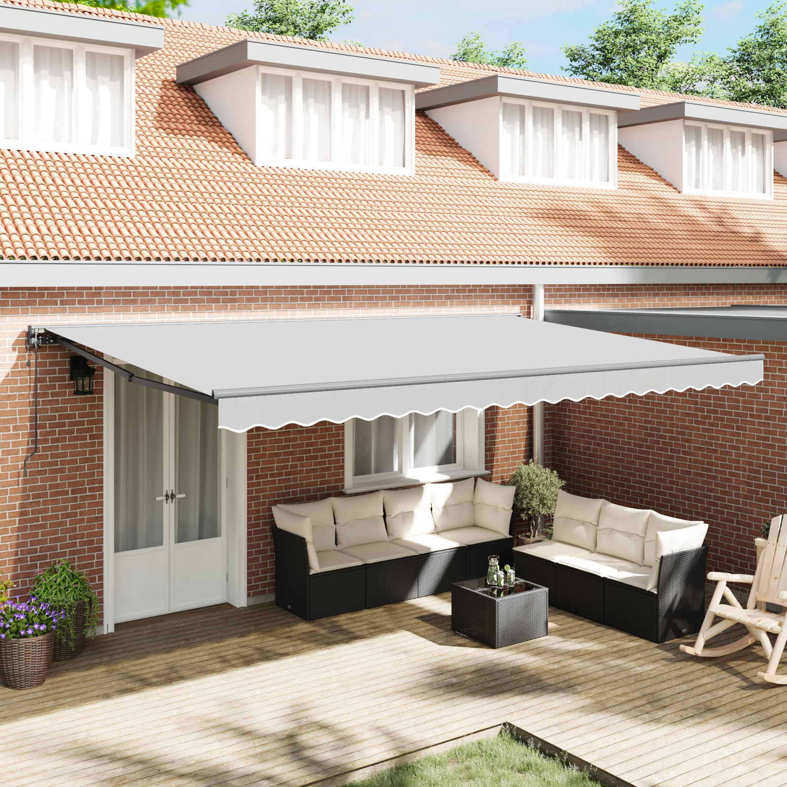 Elektromos fél-csukott napernyő keret, behúzható fém