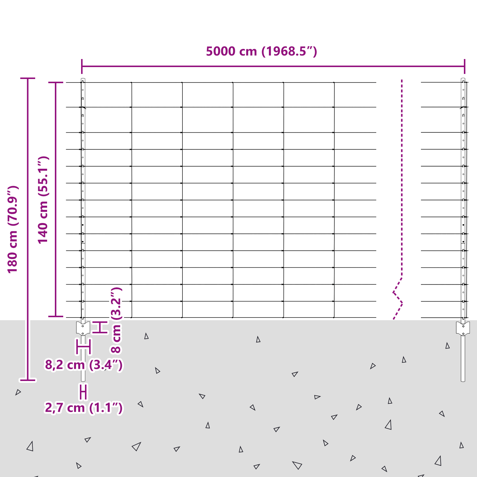 22 db u-csatorna kerítésoszlop 140 cm horganyzott acél