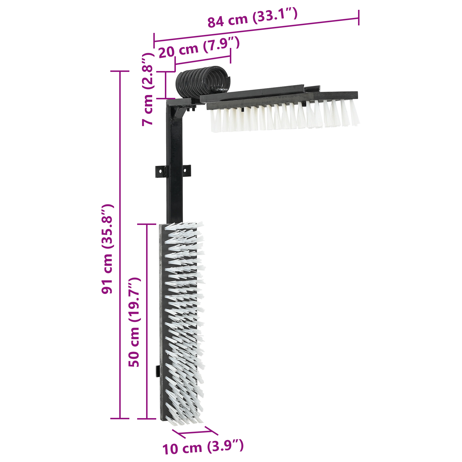 Falra szerelhető tehén kefe 84x10x91 cm