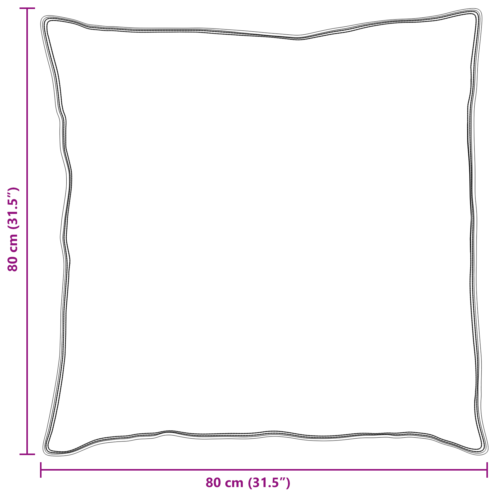 Párna fehér 80 x 80 cm 130gsm 100% pamut