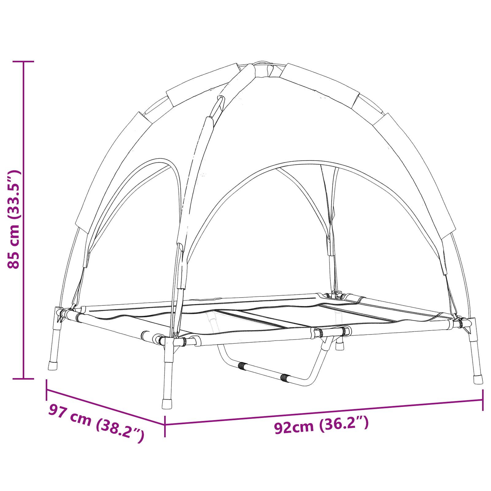 Emelt kutyaágy levehető tetővel tengerészkék l acél