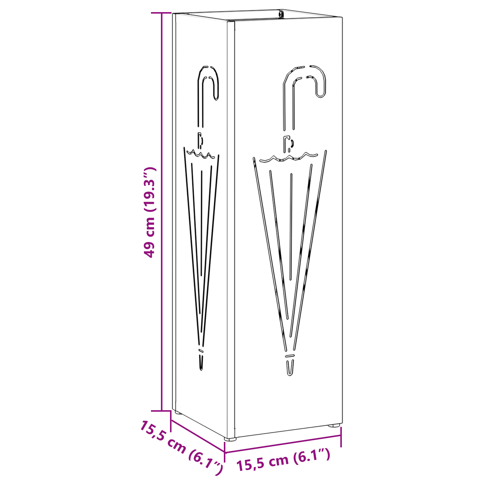 Esernyőtartó mustár sárga fém standard dekoratív betétek