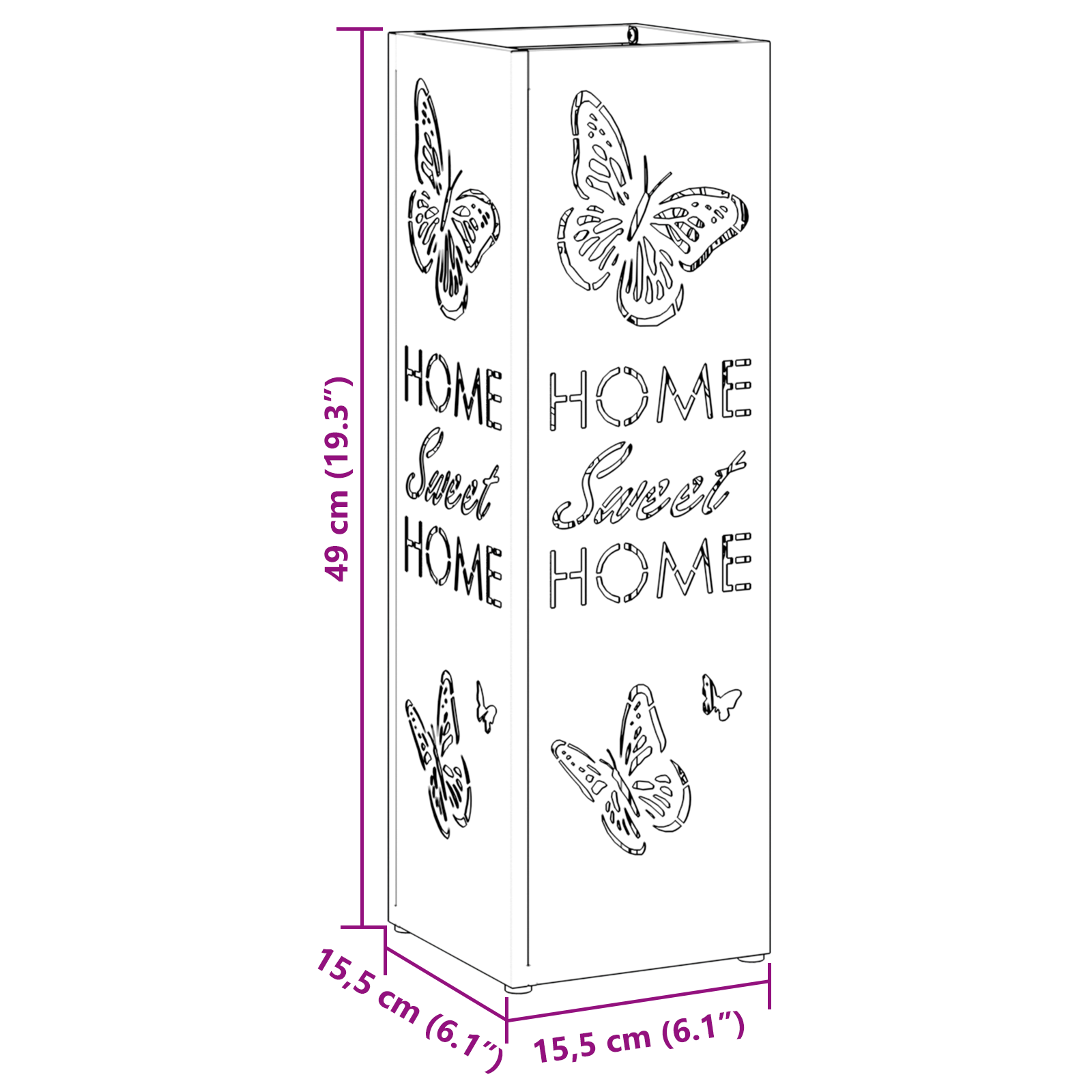 Esernyőtartó antracit fém közepes minta esernyőtartó